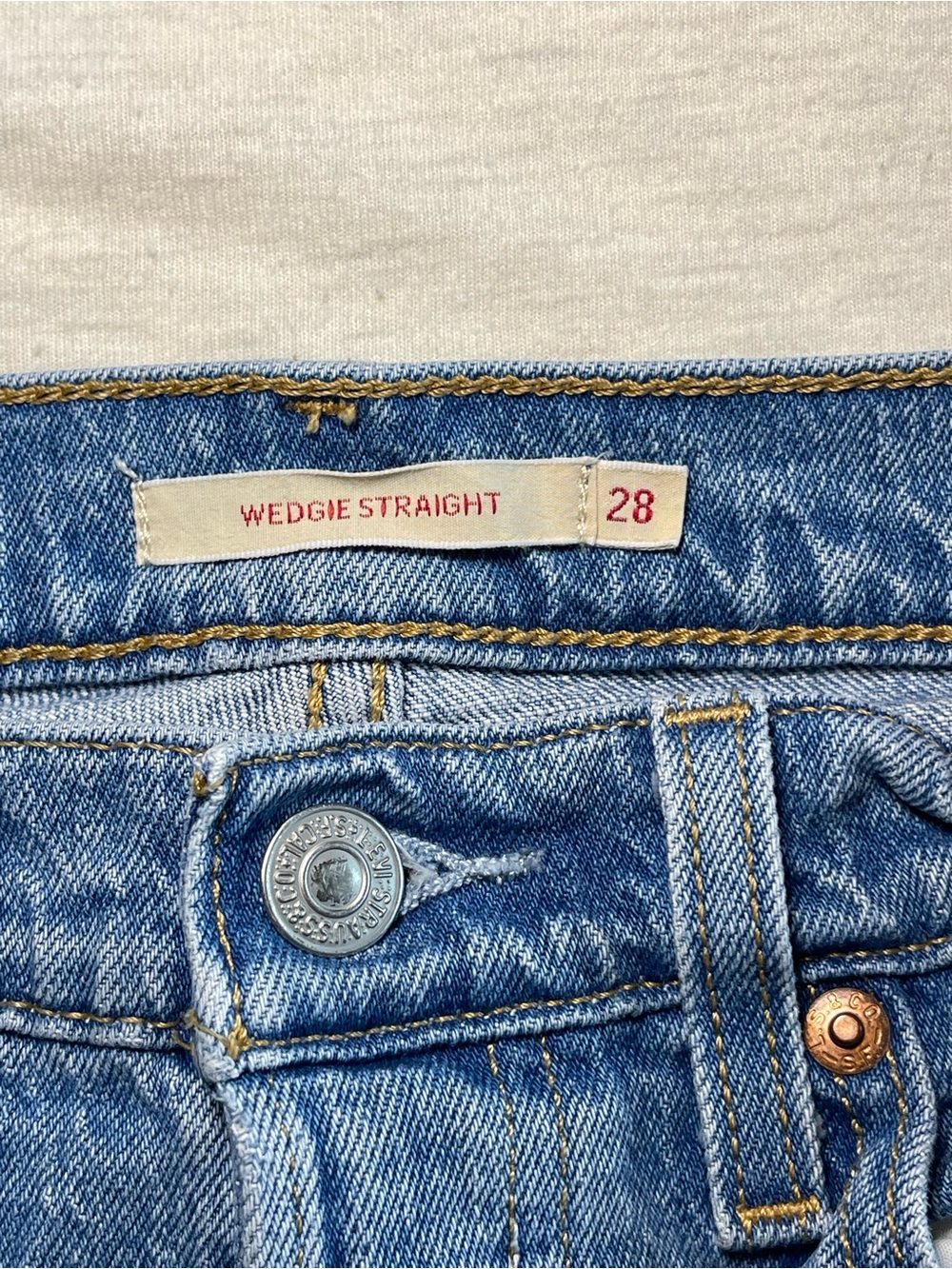 Women's Levi's Wedgie Straight Jeans Size 28 High Rise Medium Wash Trendy - Picture 5 of 14